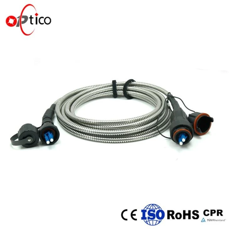 MPO To LC Outdoor Fiber Patch Cord Waterproof Armored MPO To LC Outdoor Fiber Patch Cord Waterproof Armored